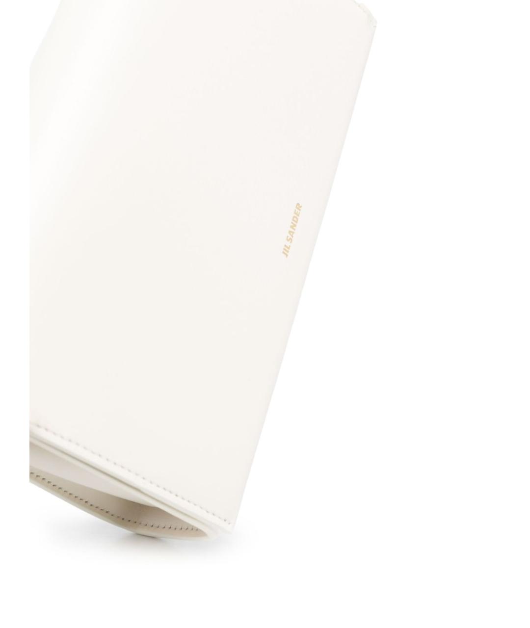 JIL SANDER Белая кожаная сумка через плечо, фото 4