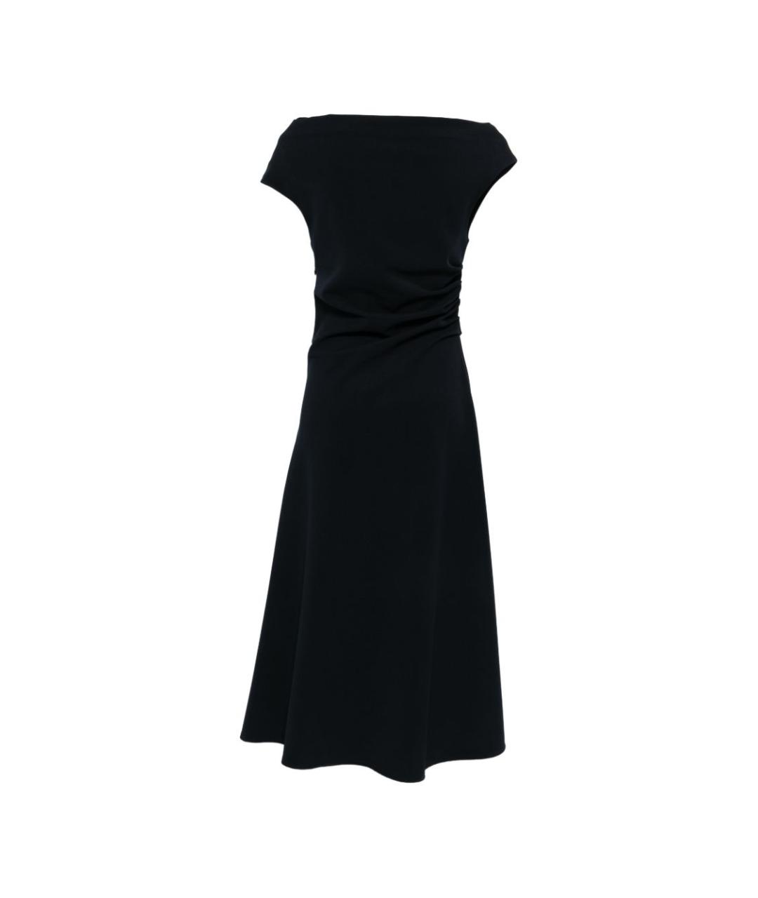 P.A.R.O.S.H. Темно-синее полиэстеровое повседневное платье, фото 2