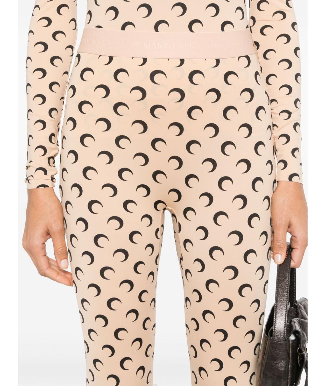 MARINE SERRE Бежевые полиамидовые леггинсы и велосипедки, фото 5