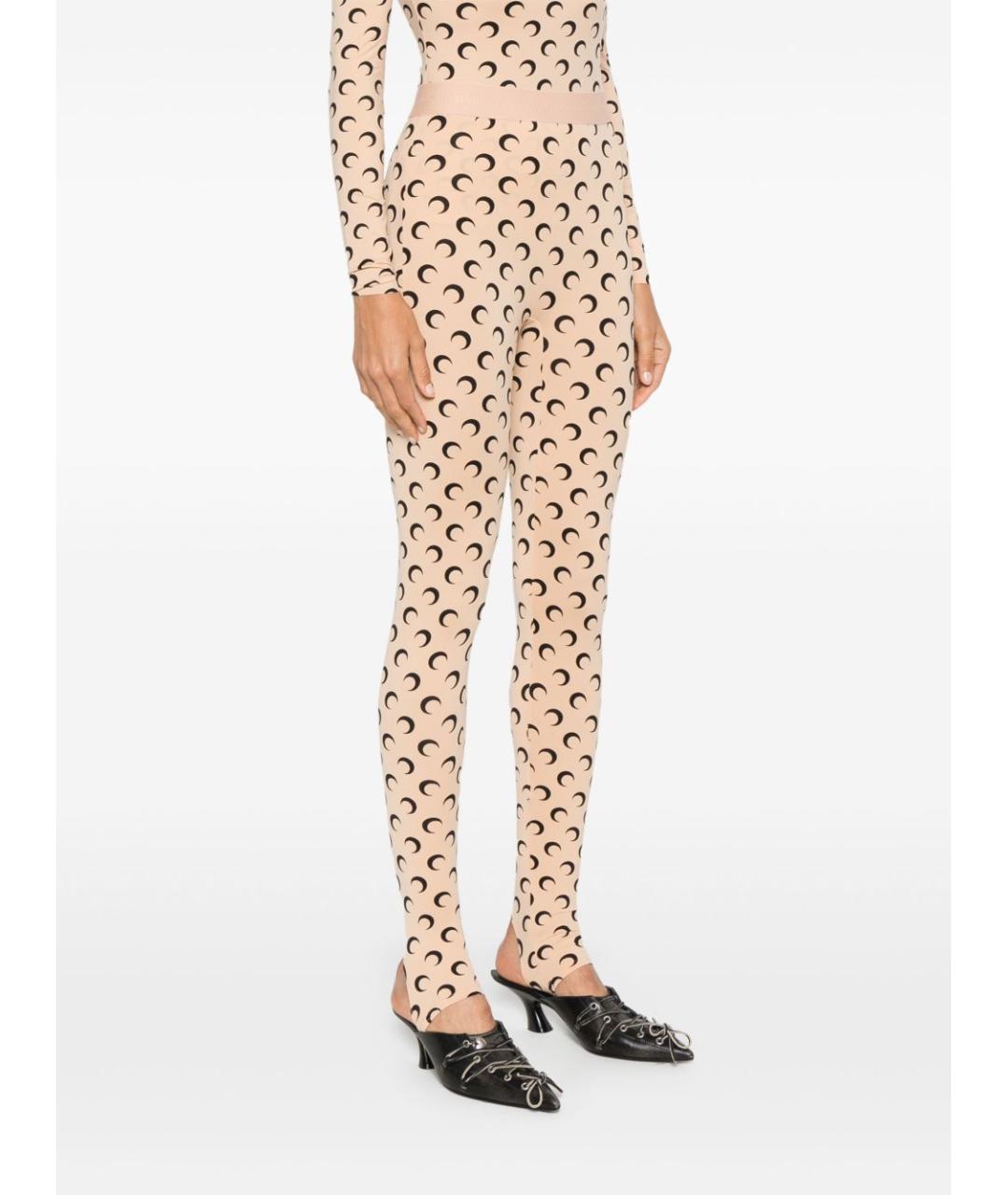 MARINE SERRE Бежевые полиамидовые леггинсы и велосипедки, фото 4