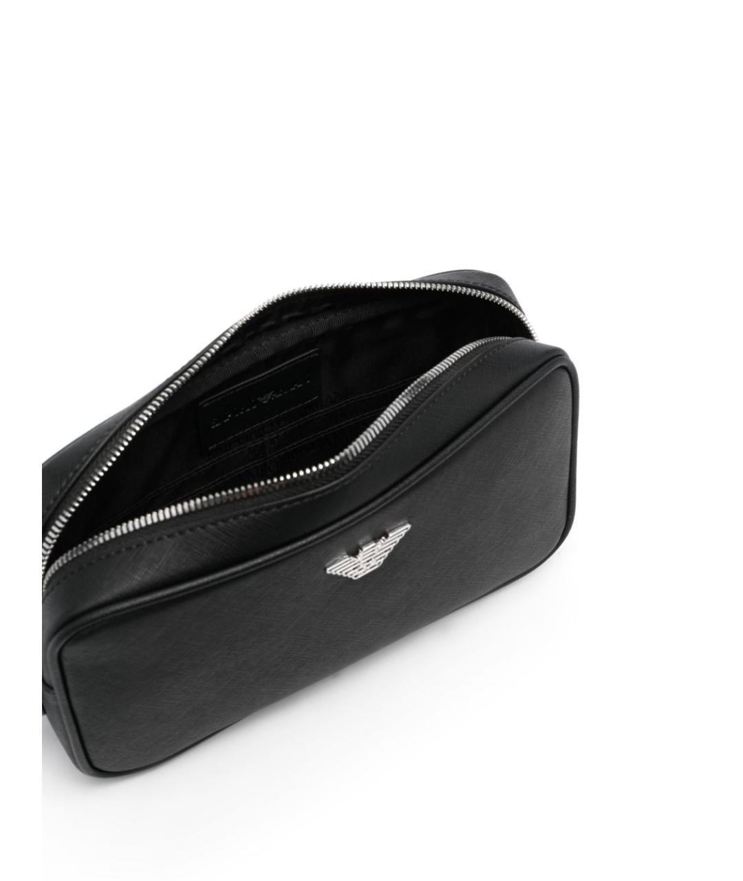 EMPORIO ARMANI Черная барсетка из искусственной кожи, фото 2