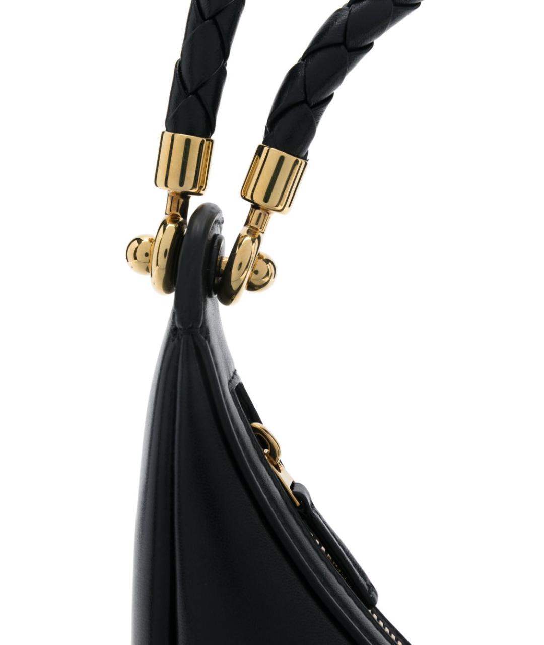 BOTTEGA VENETA Черная кожаная сумка через плечо, фото 5