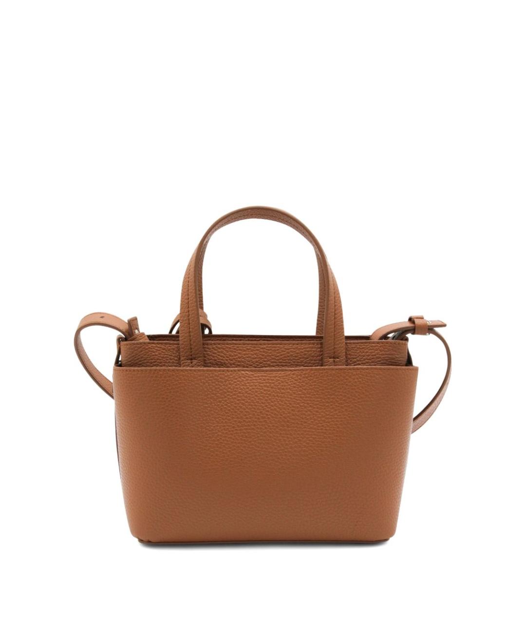 FABIANA FILIPPI Коричневая кожаная сумка с короткими ручками, фото 3