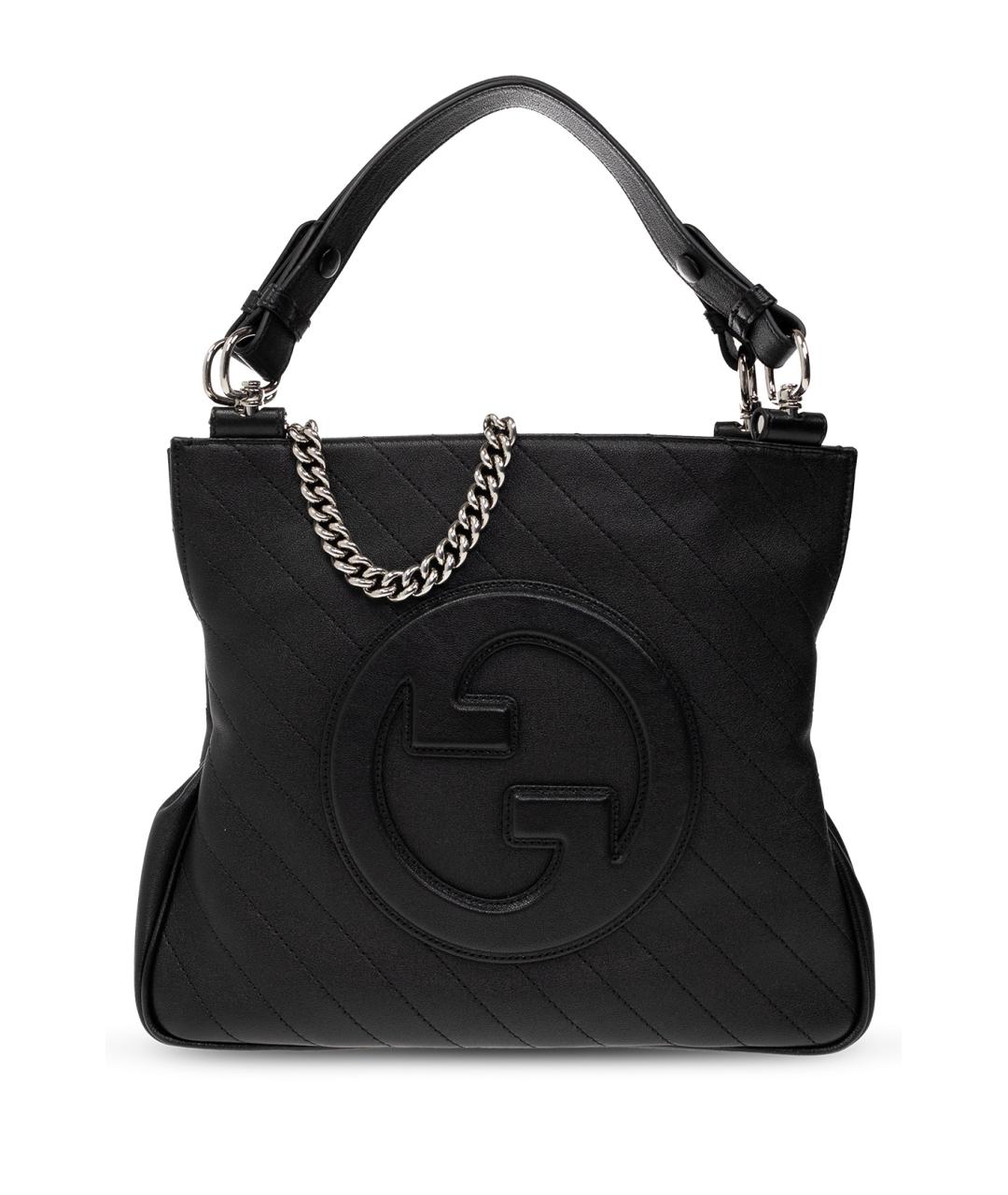 GUCCI Черная кожаная сумка тоут, фото 6