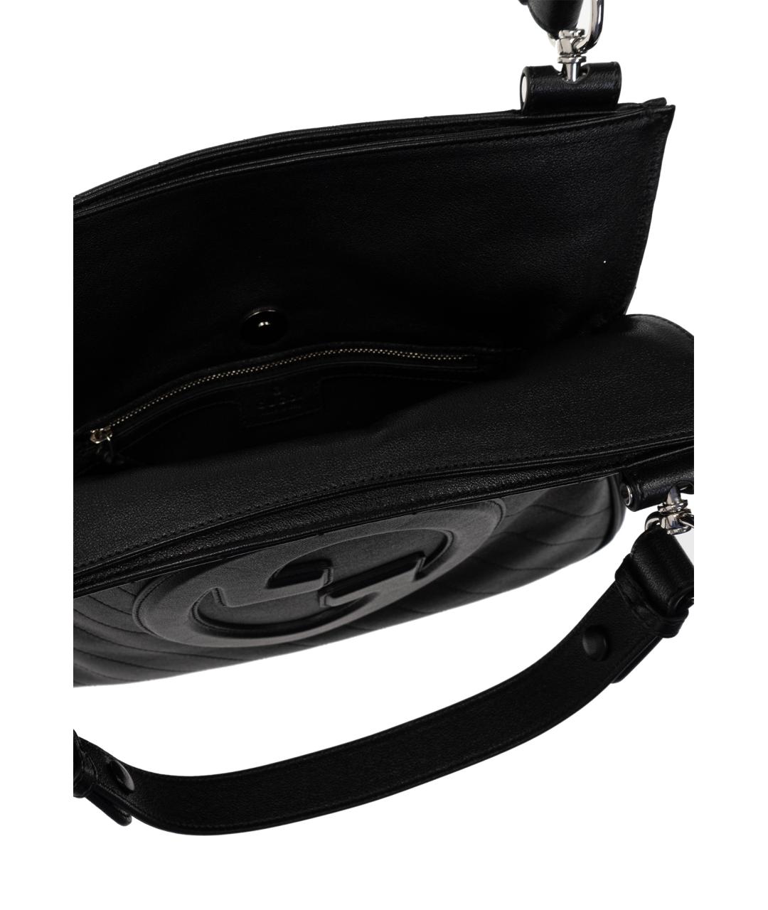 GUCCI Черная кожаная сумка тоут, фото 5