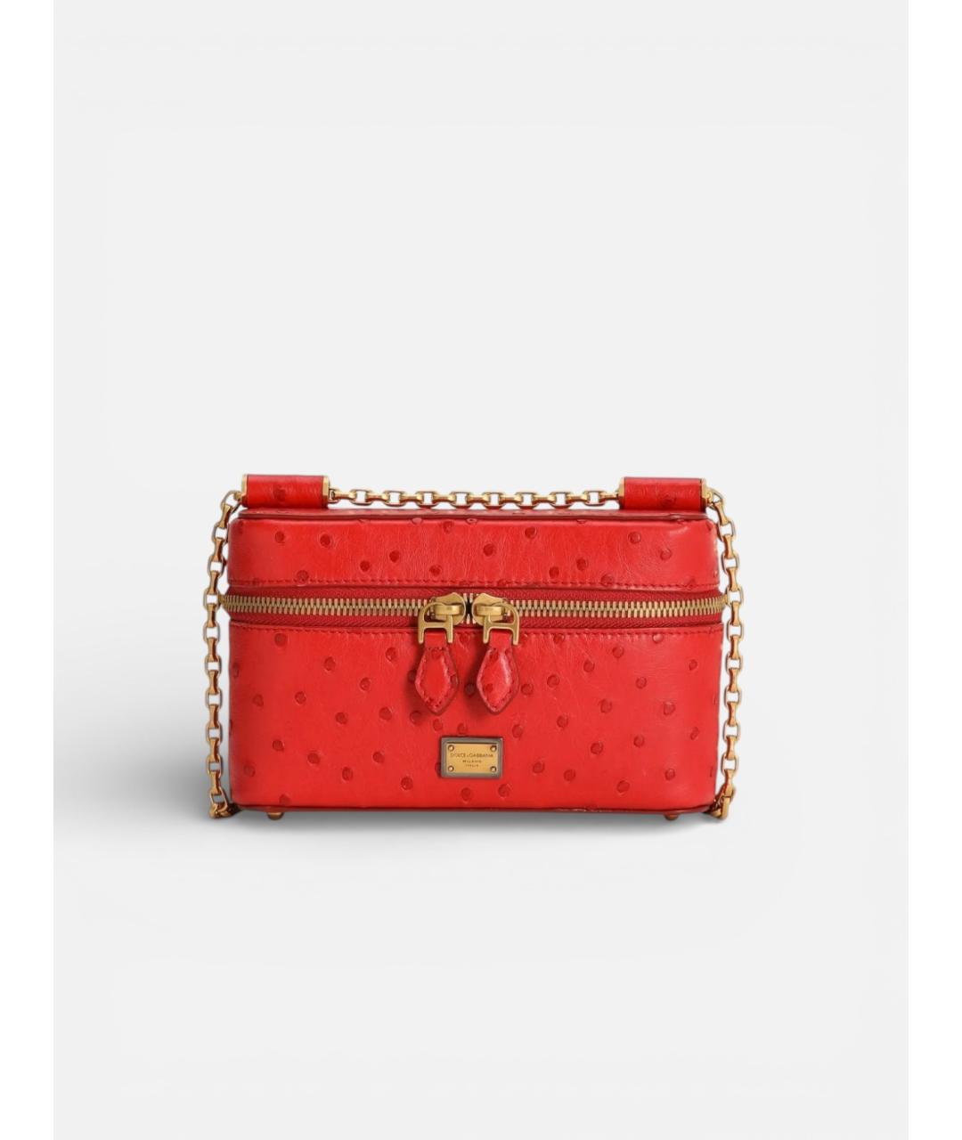 DOLCE&GABBANA Красная сумка через плечо из экзотической кожи, фото 3