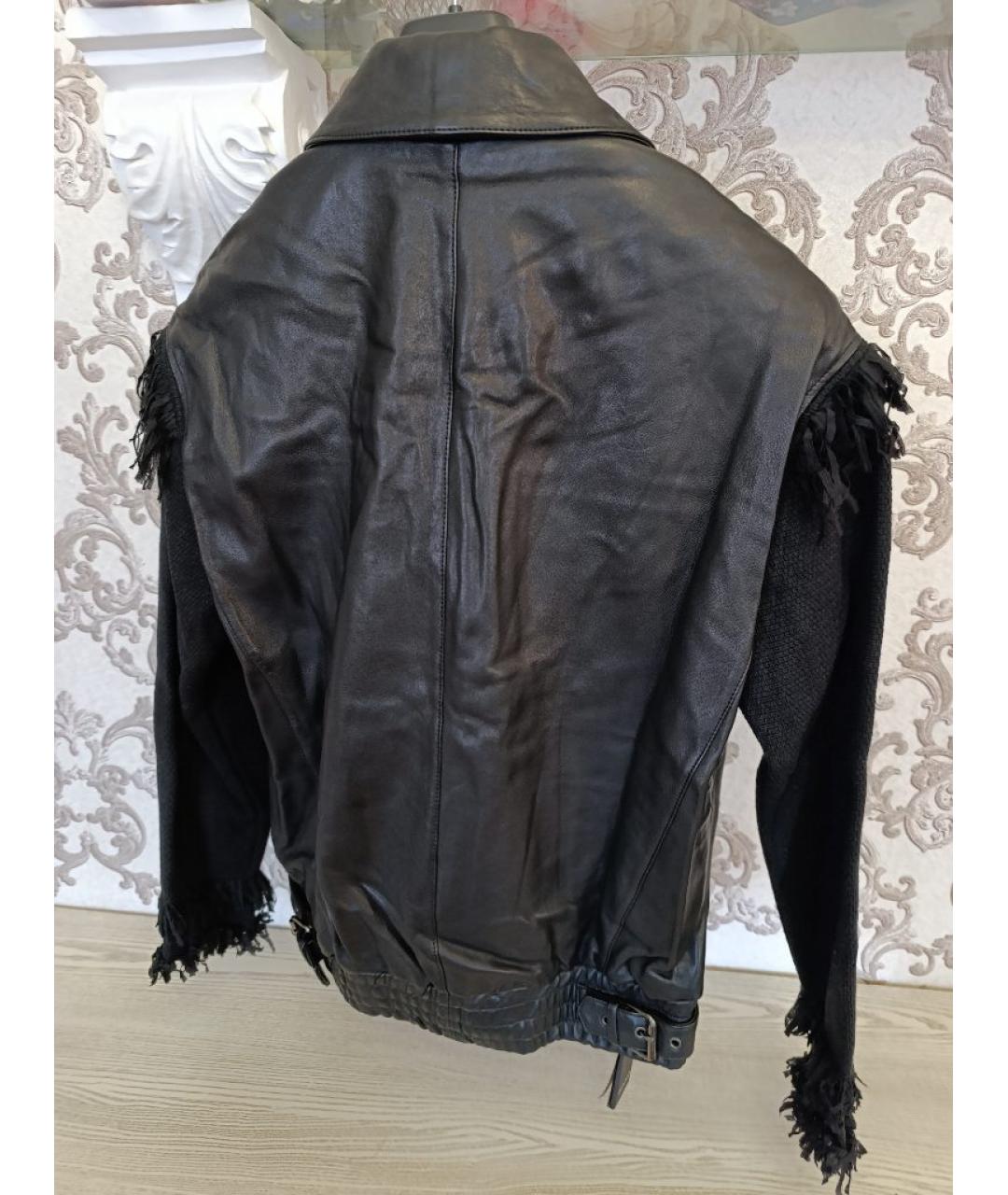 PINKO Черная кожаная куртка, фото 2