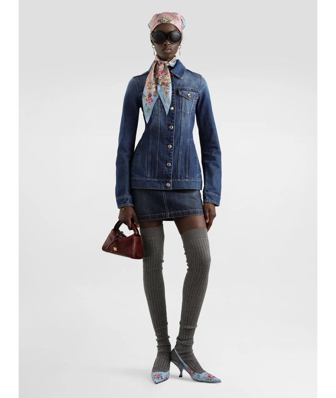 DOLCE&GABBANA Синяя хлопковая куртка, фото 2