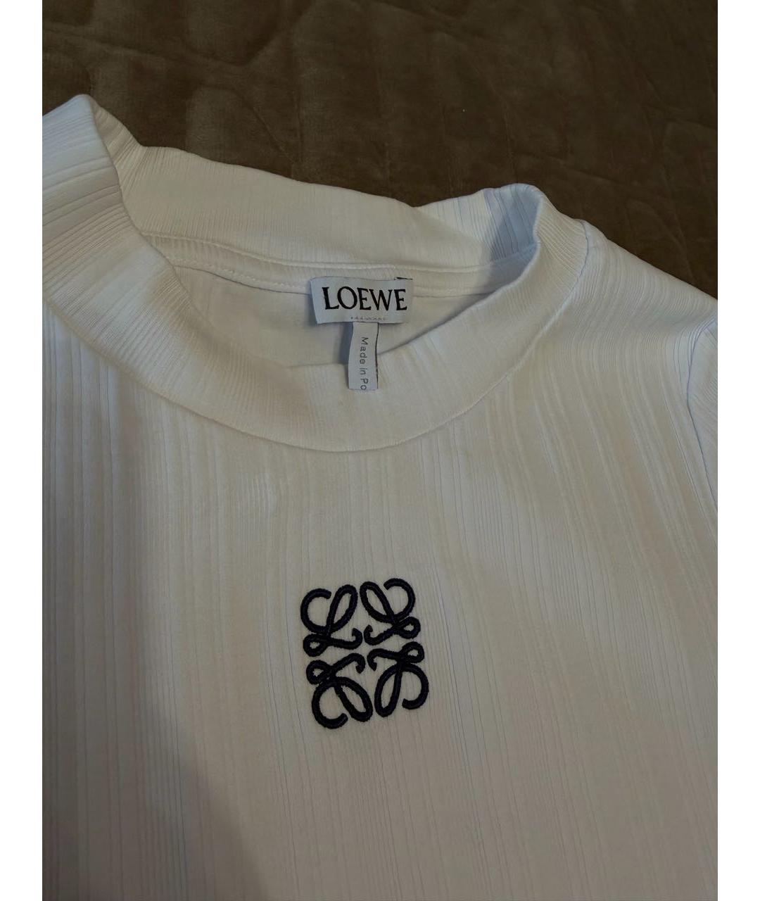 LOEWE Белая хлопковая футболка, фото 3