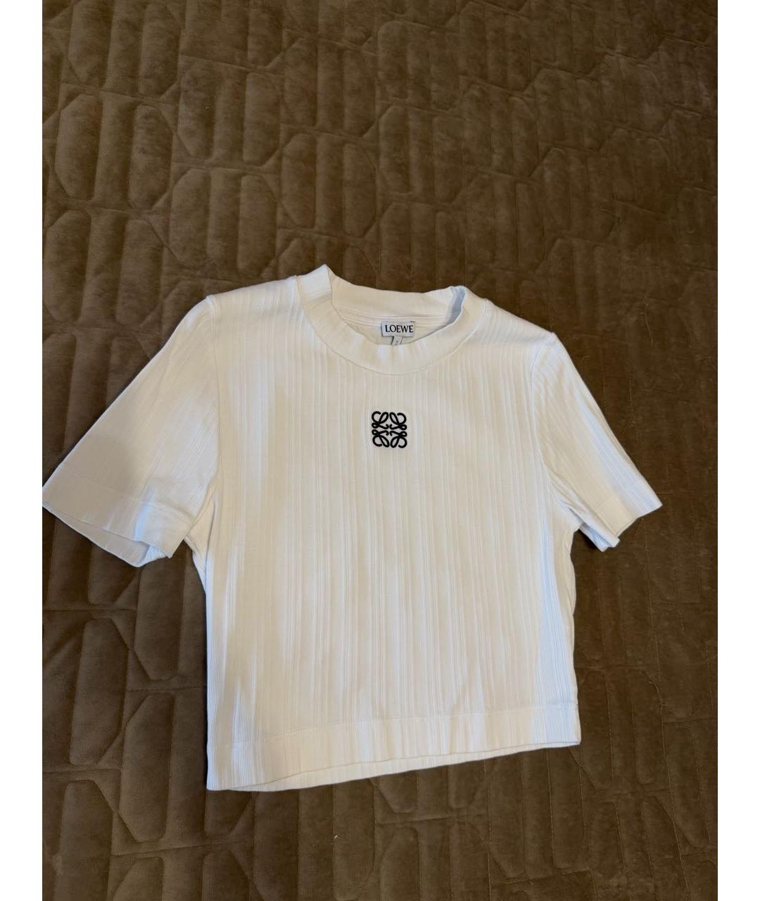 LOEWE Белая хлопковая футболка, фото 6