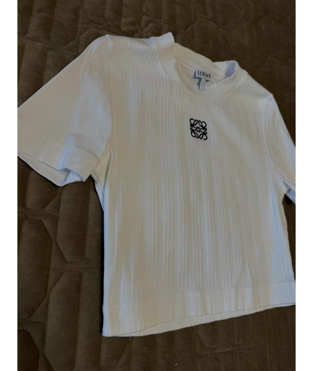 LOEWE Белая хлопковая футболка, фото 4