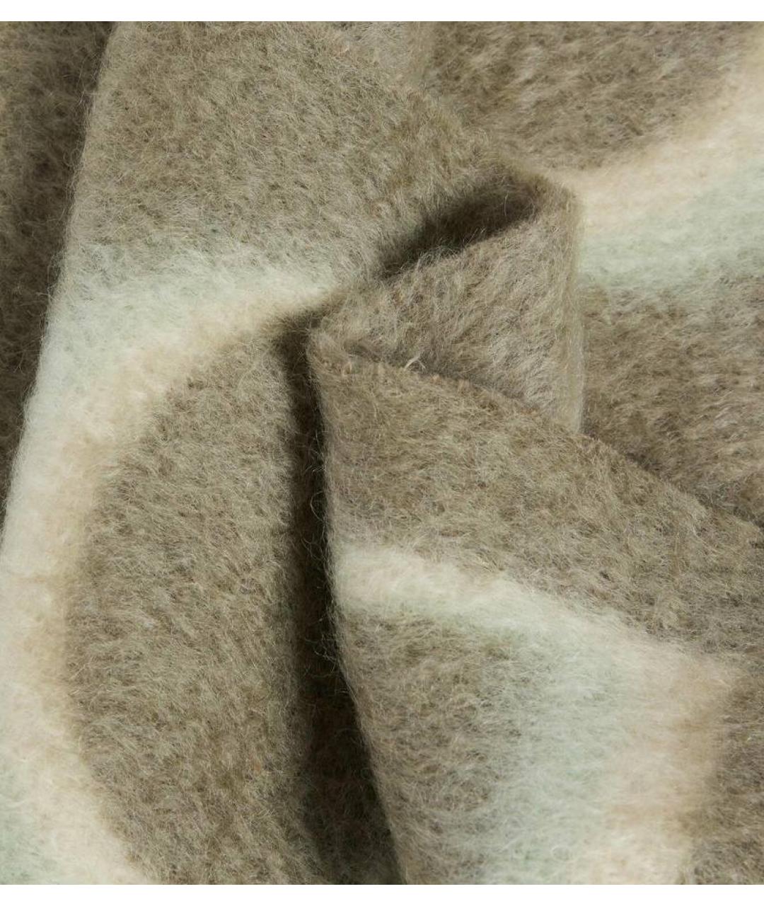 LOEWE Хаки шерстяной шарф, фото 2