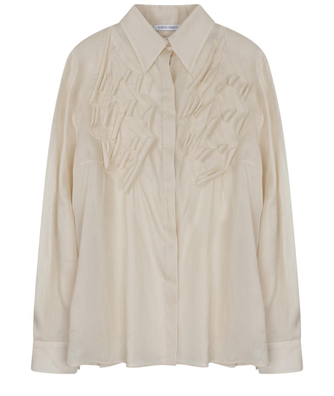 ALBERTA FERRETTI Бежевая хлопковая рубашка, фото 1