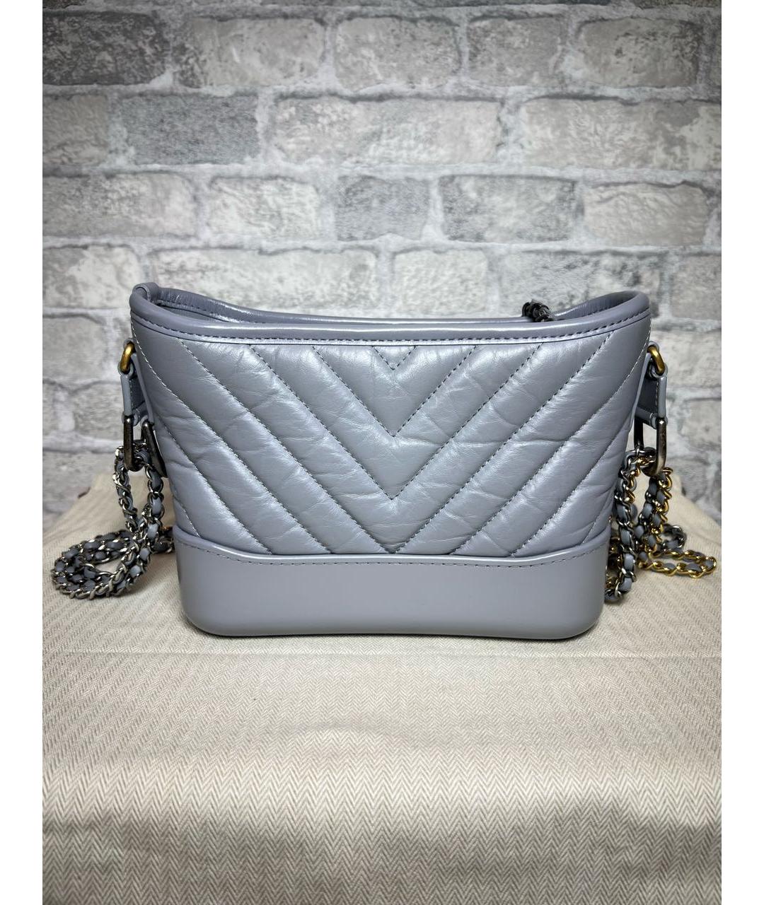 CHANEL Серая кожаная сумка через плечо, фото 5