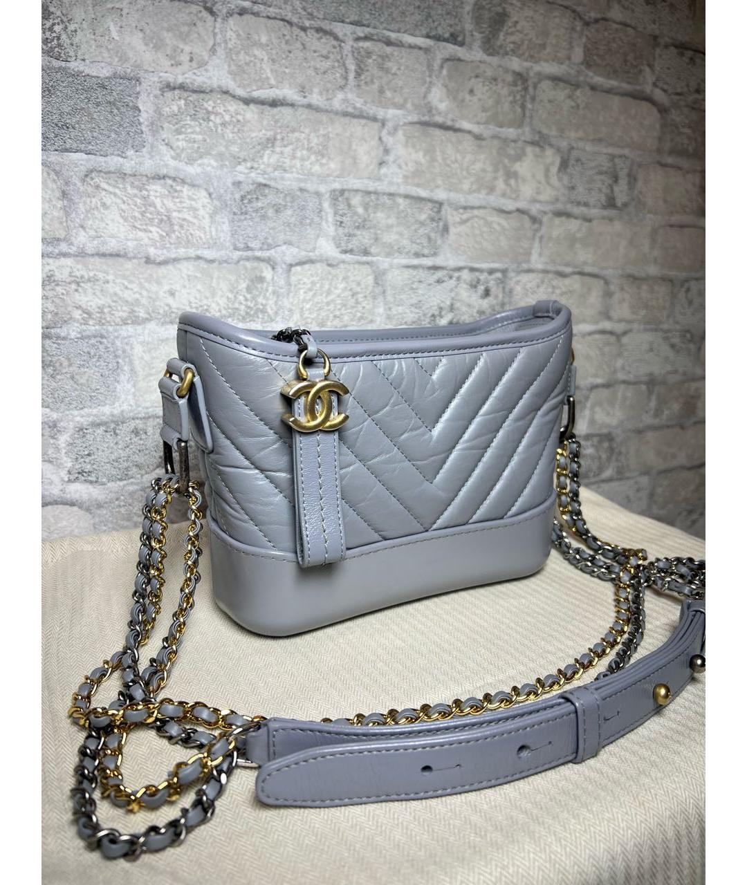 CHANEL Серая кожаная сумка через плечо, фото 2