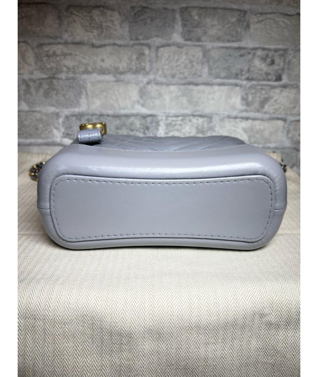 CHANEL Серая кожаная сумка через плечо, фото 7