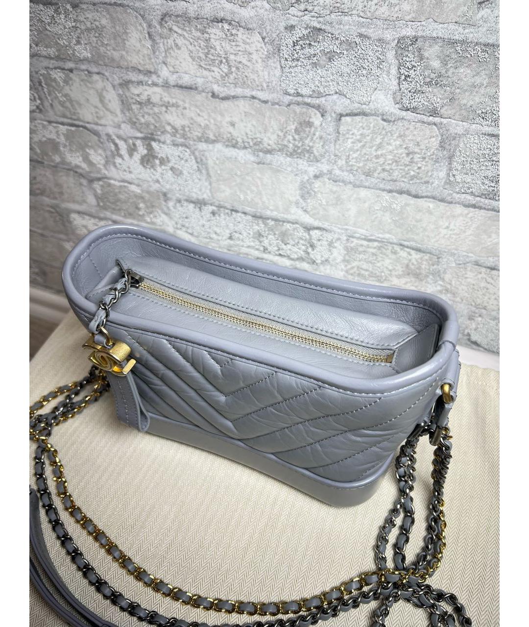 CHANEL Серая кожаная сумка через плечо, фото 4
