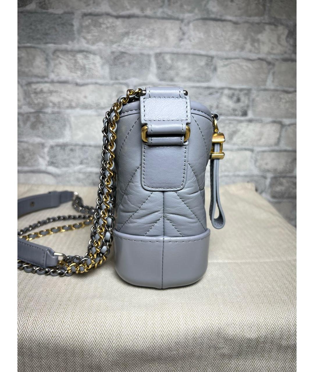 CHANEL Серая кожаная сумка через плечо, фото 6