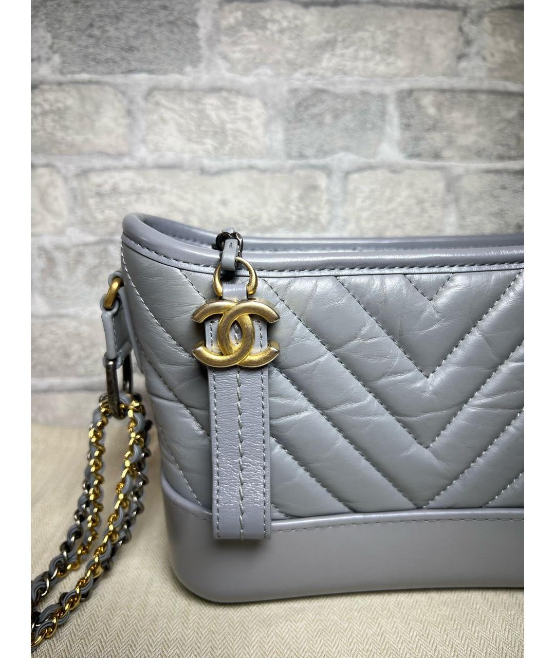 CHANEL Серая кожаная сумка через плечо, фото 3