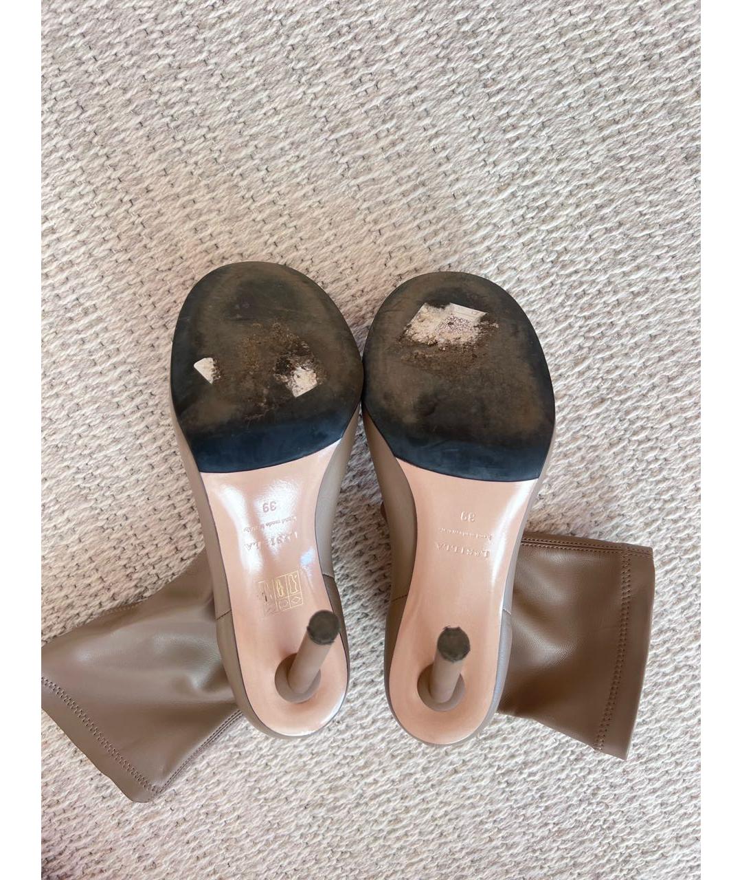 LE SILLA Бежевые кожаные ботильоны, фото 5