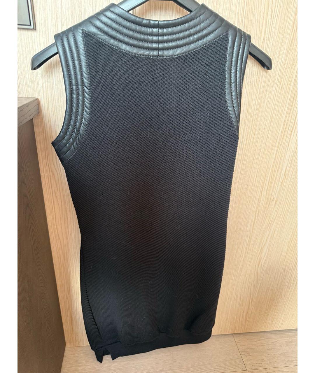 LOUIS VUITTON Черное кожаное коктейльное платье, фото 2