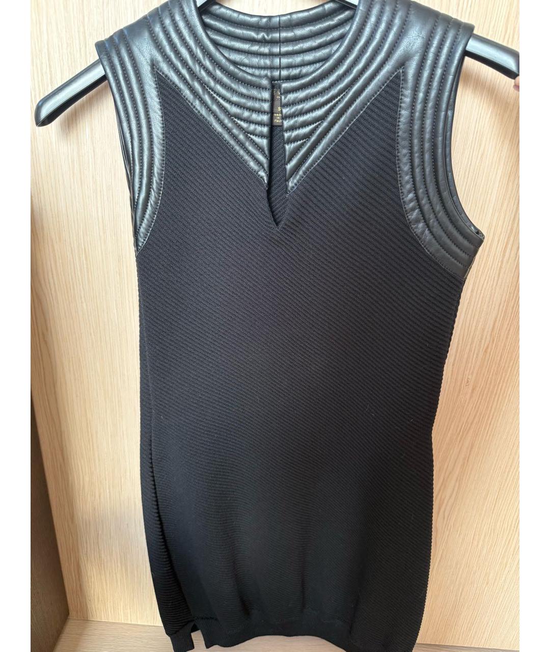 LOUIS VUITTON Черное кожаное коктейльное платье, фото 5