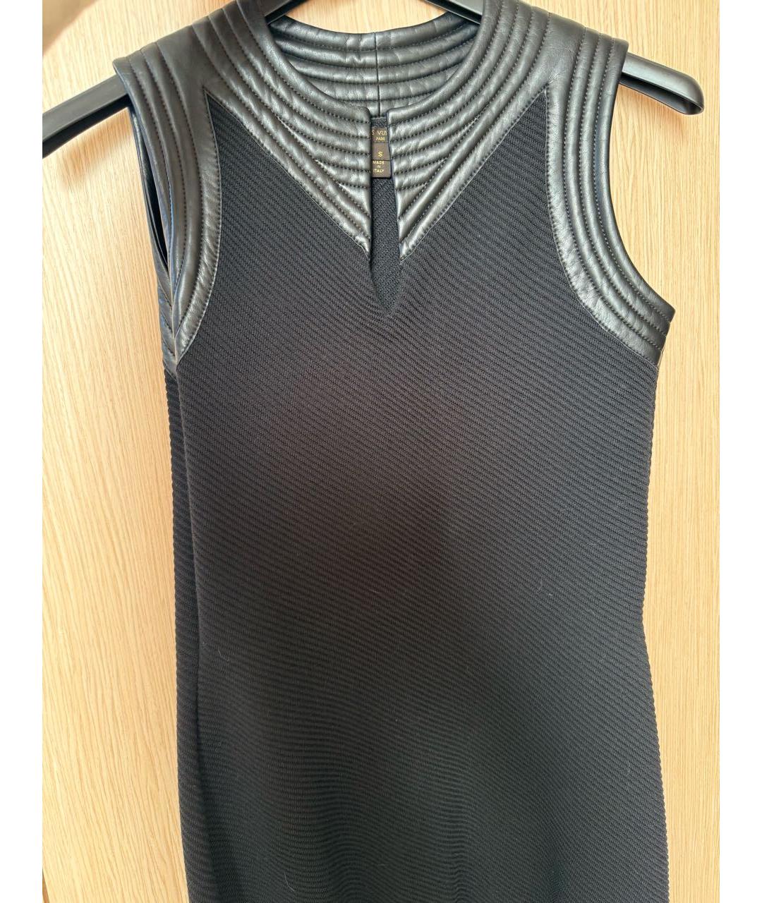 LOUIS VUITTON Черное кожаное коктейльное платье, фото 4