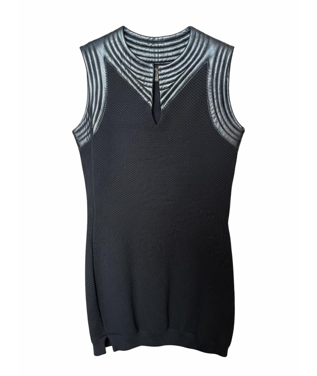 LOUIS VUITTON Черное кожаное коктейльное платье, фото 1