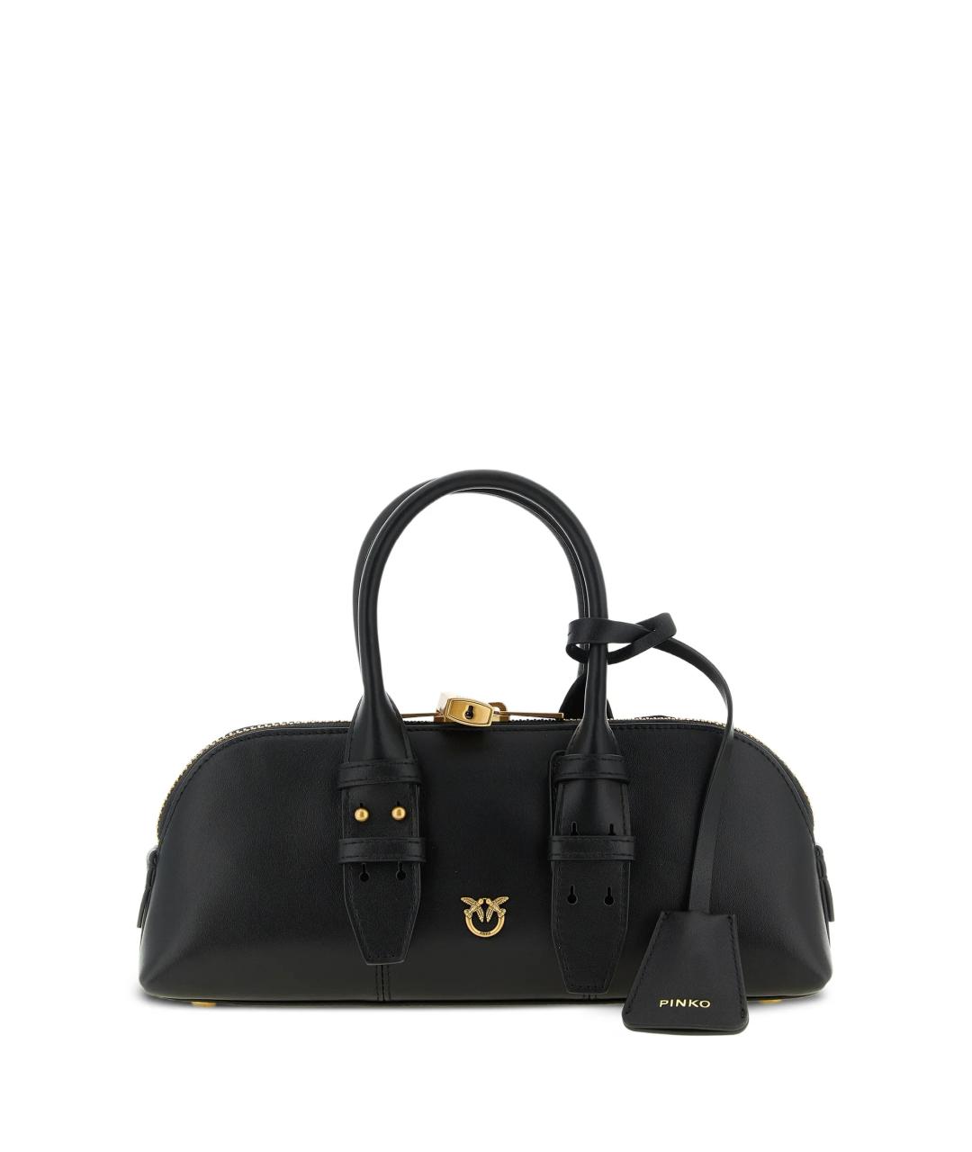 PINKO Черная кожаная сумка через плечо, фото 1