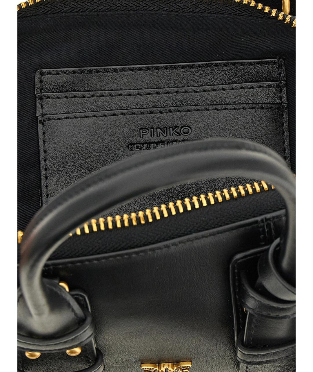 PINKO Черная кожаная сумка через плечо, фото 4