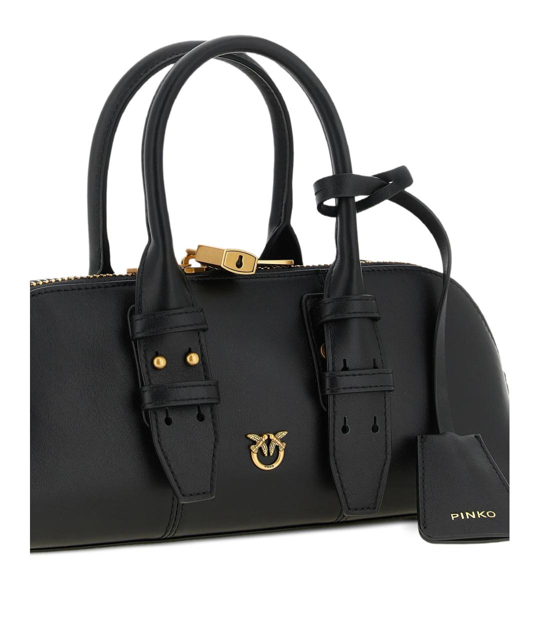 PINKO Черная кожаная сумка через плечо, фото 3