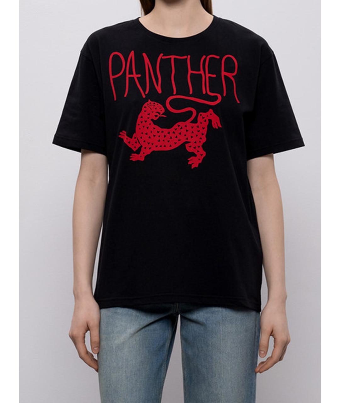 VALENTINO Черная хлопковая футболка, фото 3