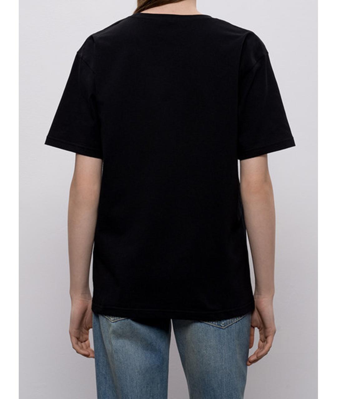 VALENTINO Черная хлопковая футболка, фото 4