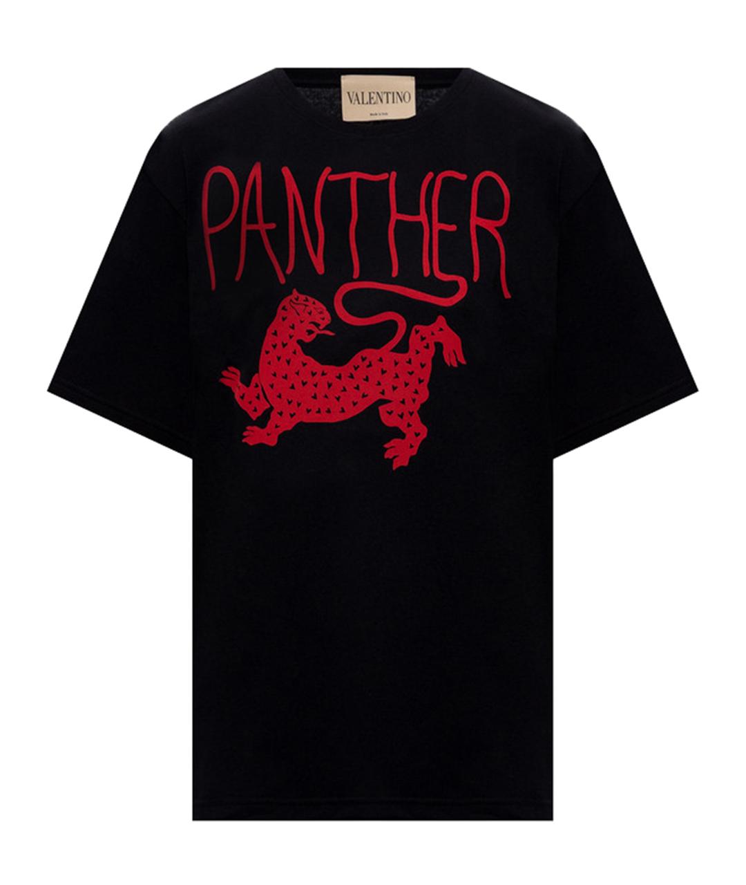 VALENTINO Черная хлопковая футболка, фото 1