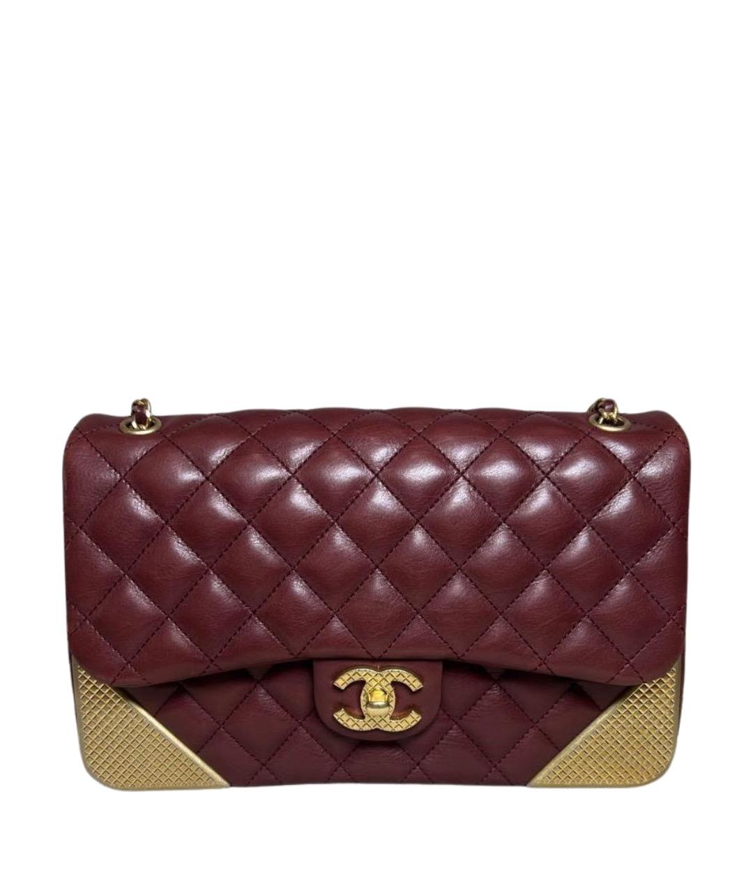 CHANEL Бордовая кожаная сумка через плечо, фото 1