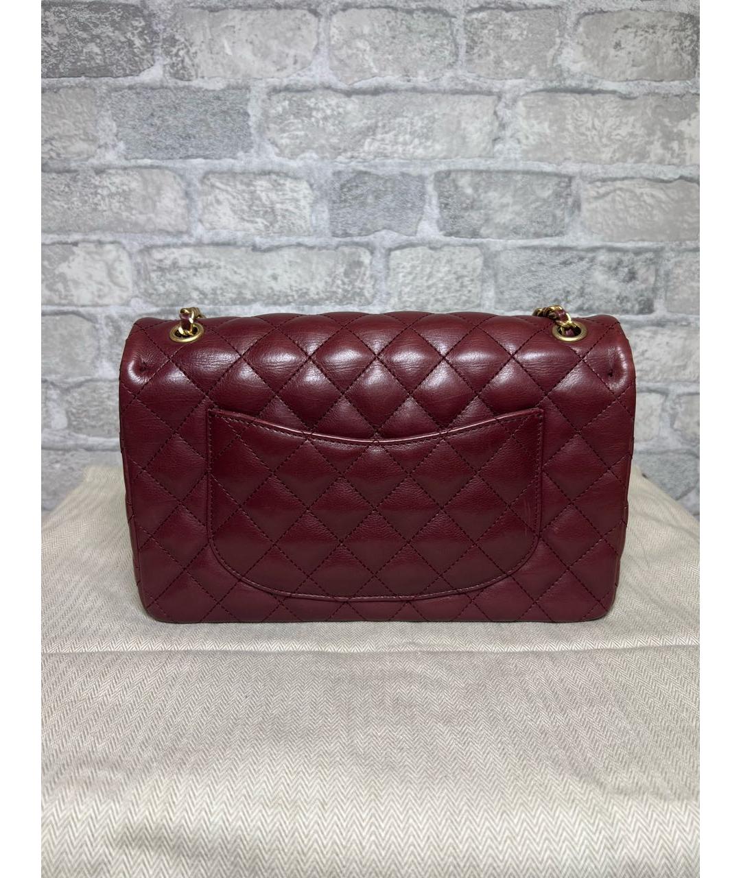 CHANEL Бордовая кожаная сумка через плечо, фото 4