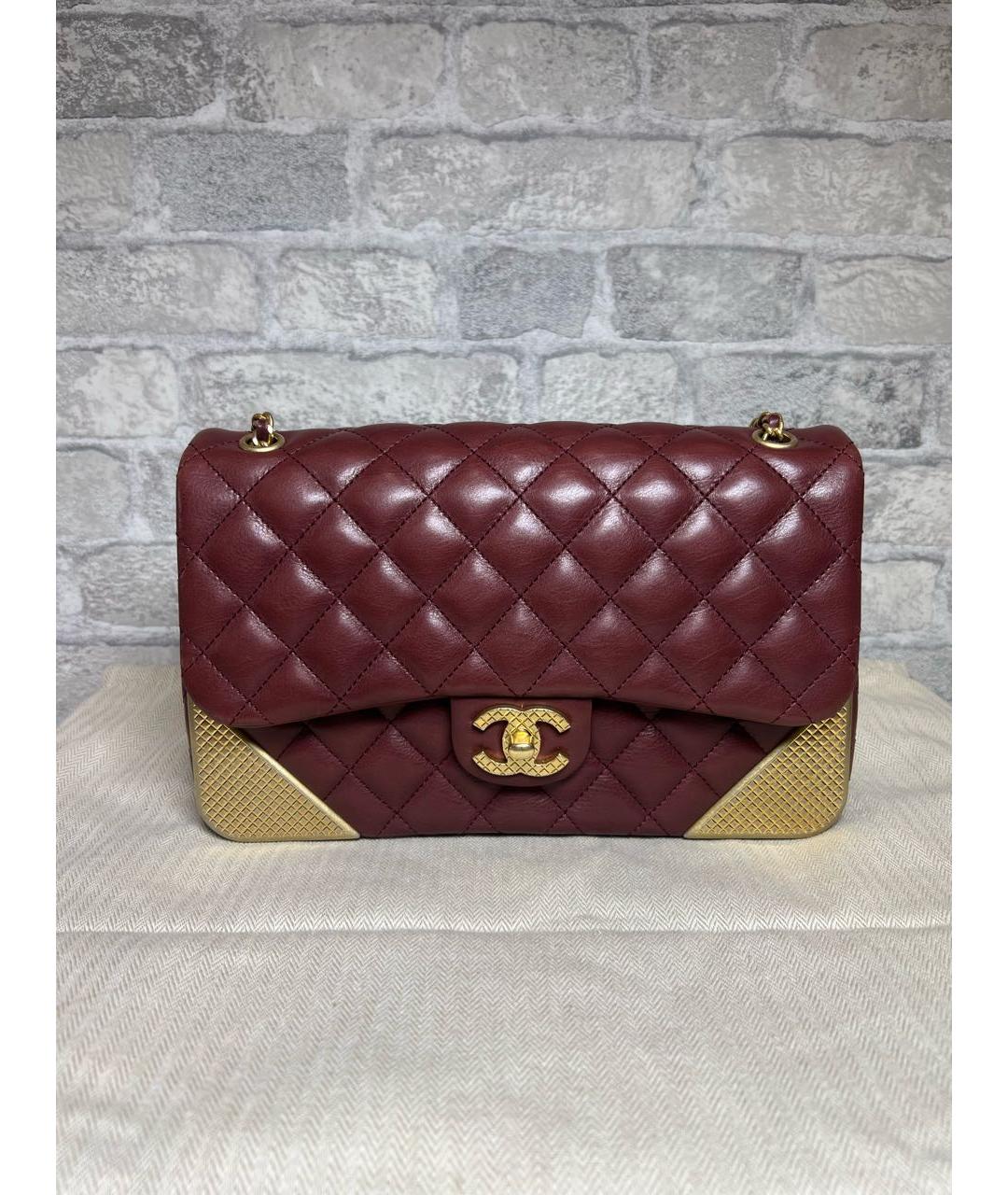CHANEL Бордовая кожаная сумка через плечо, фото 9