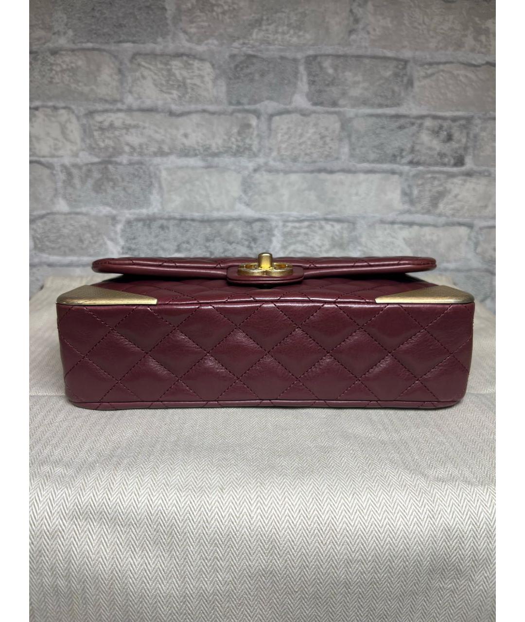 CHANEL Бордовая кожаная сумка через плечо, фото 6