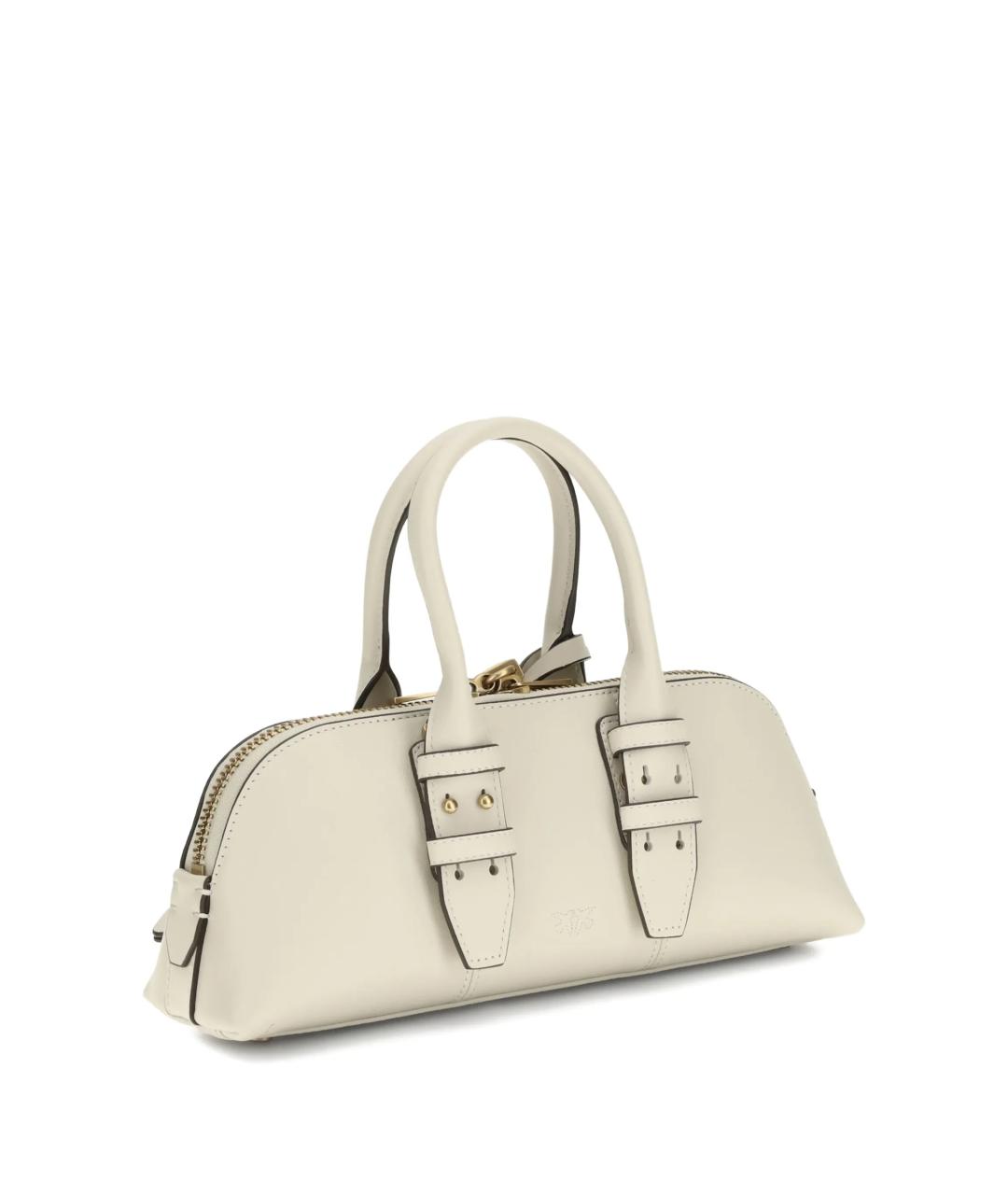 PINKO Белая кожаная сумка с короткими ручками, фото 2