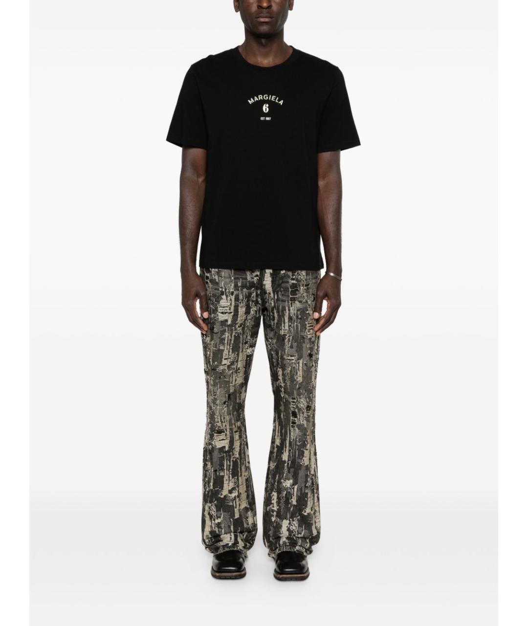MM6 MAISON MARGIELA Черная хлопковая футболка, фото 3