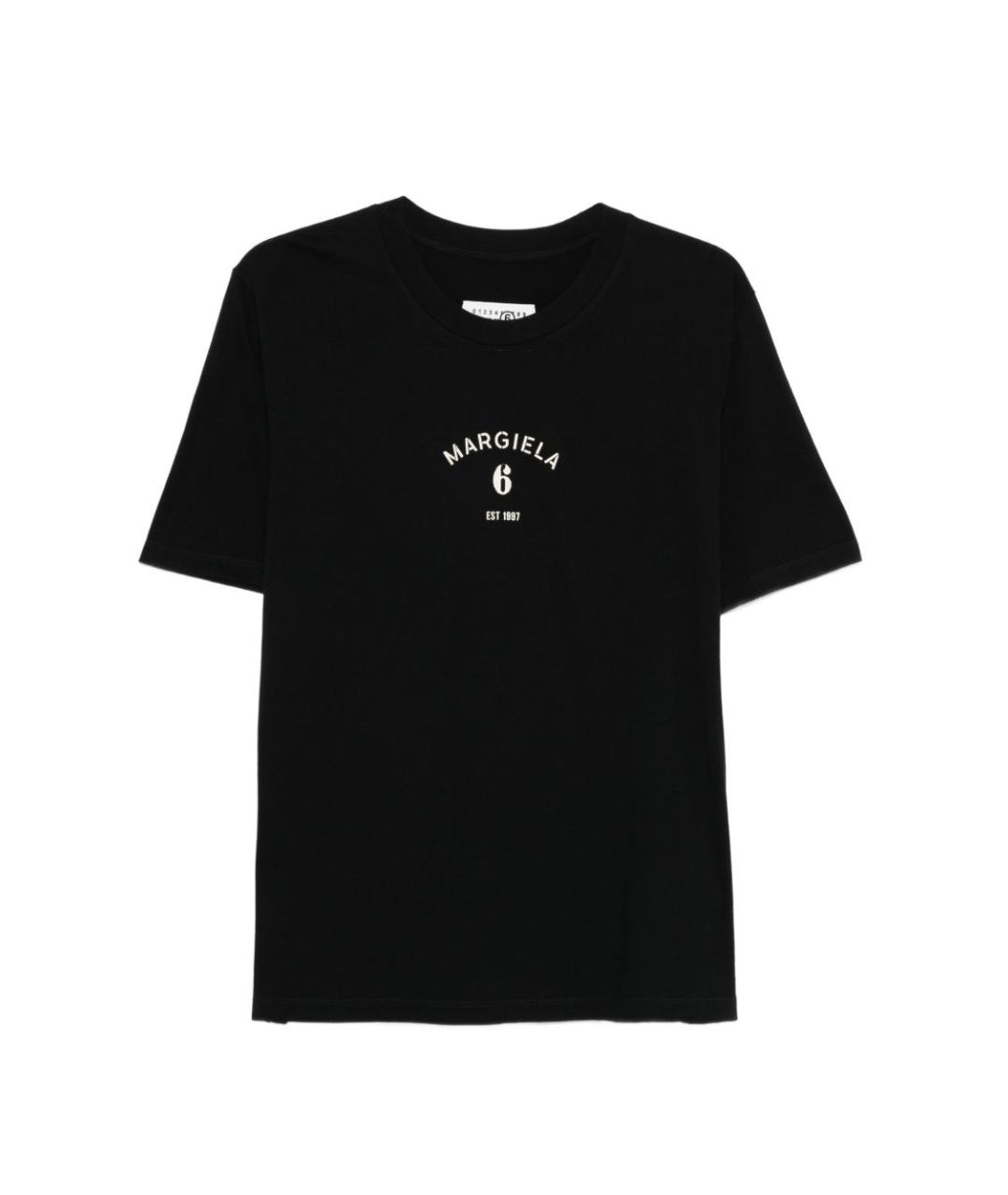 MM6 MAISON MARGIELA Черная хлопковая футболка, фото 1