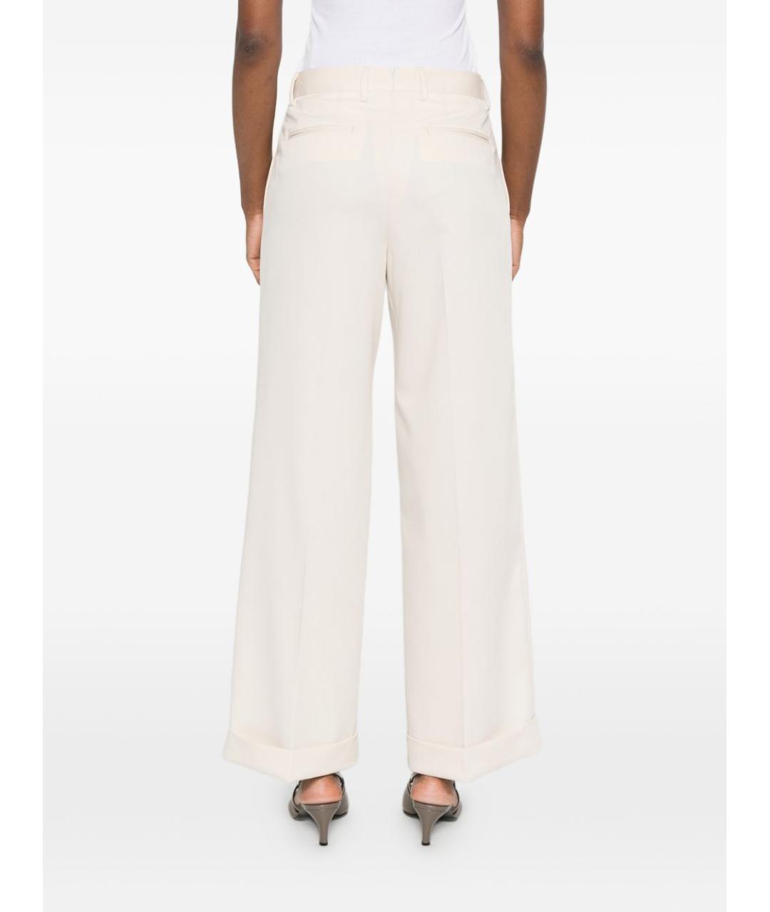 L.B.M. 1911 Бежевые полиэстеровые прямые брюки, фото 4