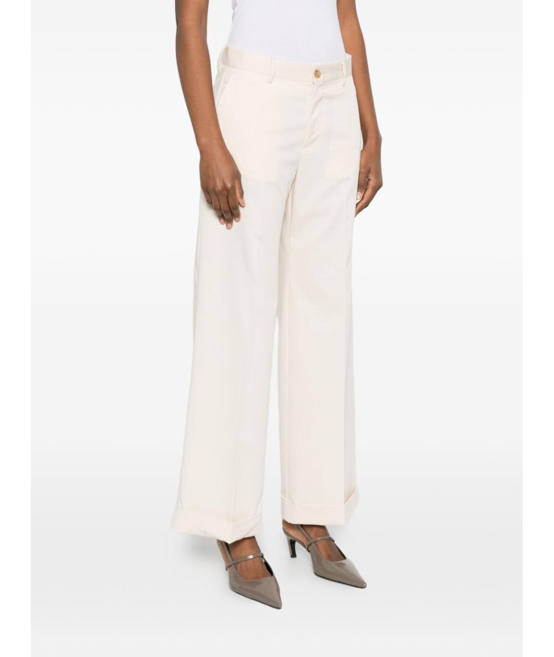 L.B.M. 1911 Бежевые полиэстеровые прямые брюки, фото 5