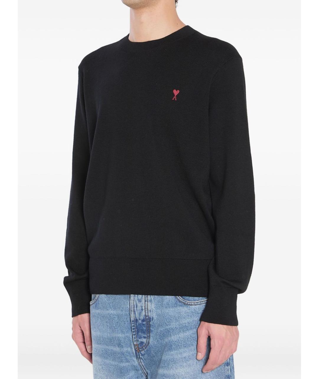 Ami Paris Черный шерстяной джемпер / свитер, фото 3
