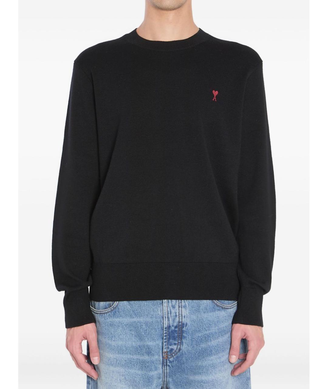 Ami Paris Черный шерстяной джемпер / свитер, фото 5