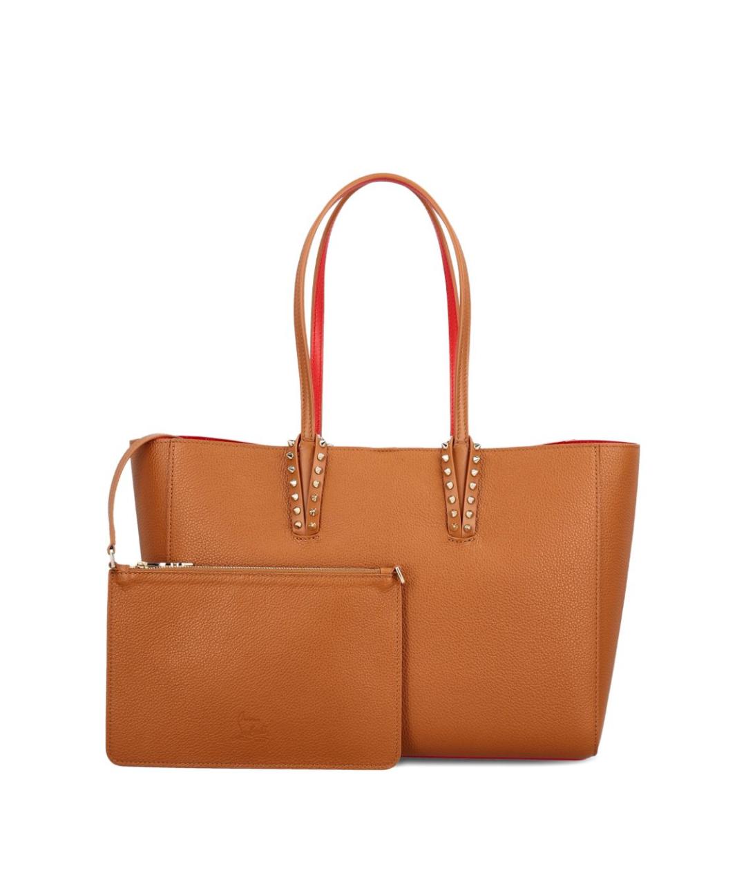 CHRISTIAN LOUBOUTIN Коричневая кожаная сумка тоут, фото 2