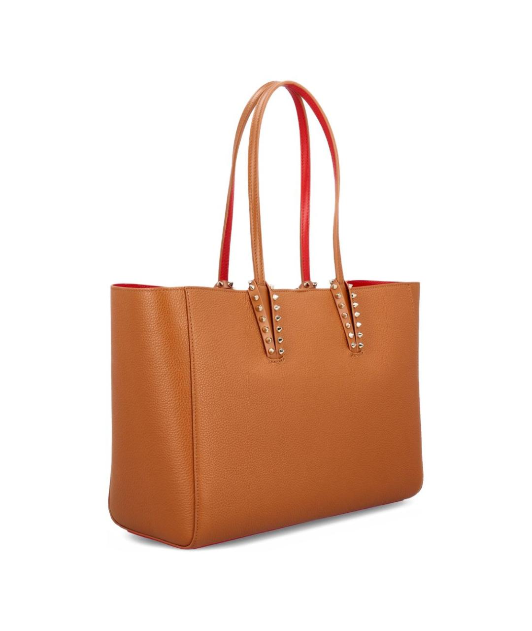 CHRISTIAN LOUBOUTIN Коричневая кожаная сумка тоут, фото 4