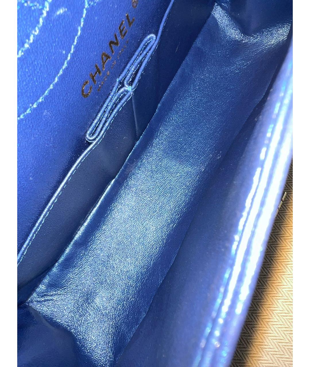 CHANEL Синяя кожаная сумка через плечо, фото 8