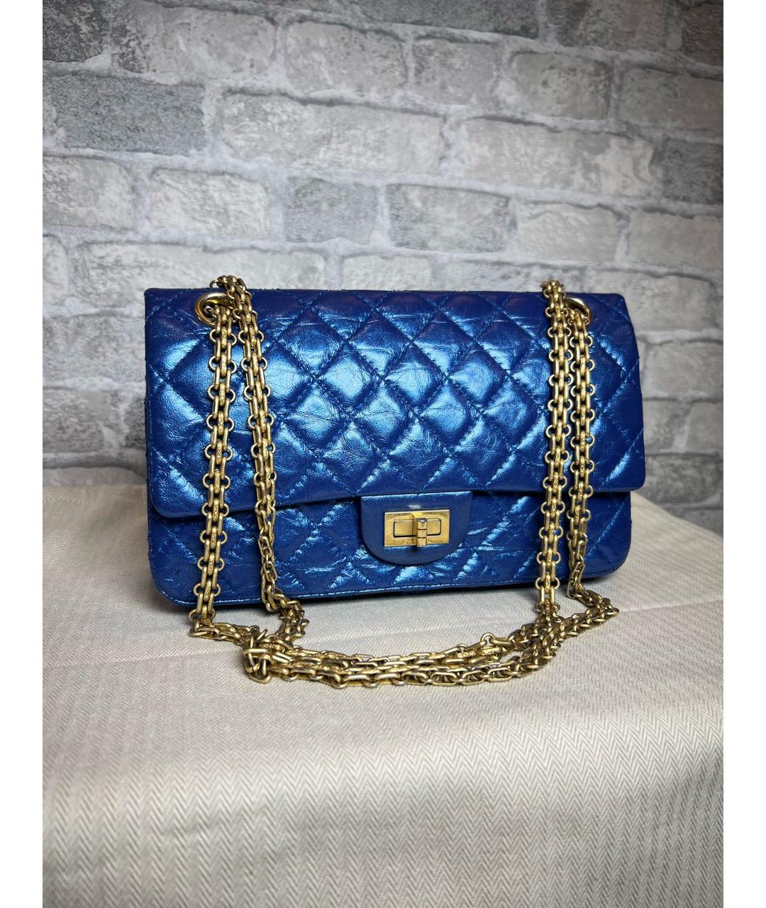 CHANEL Синяя кожаная сумка через плечо, фото 3