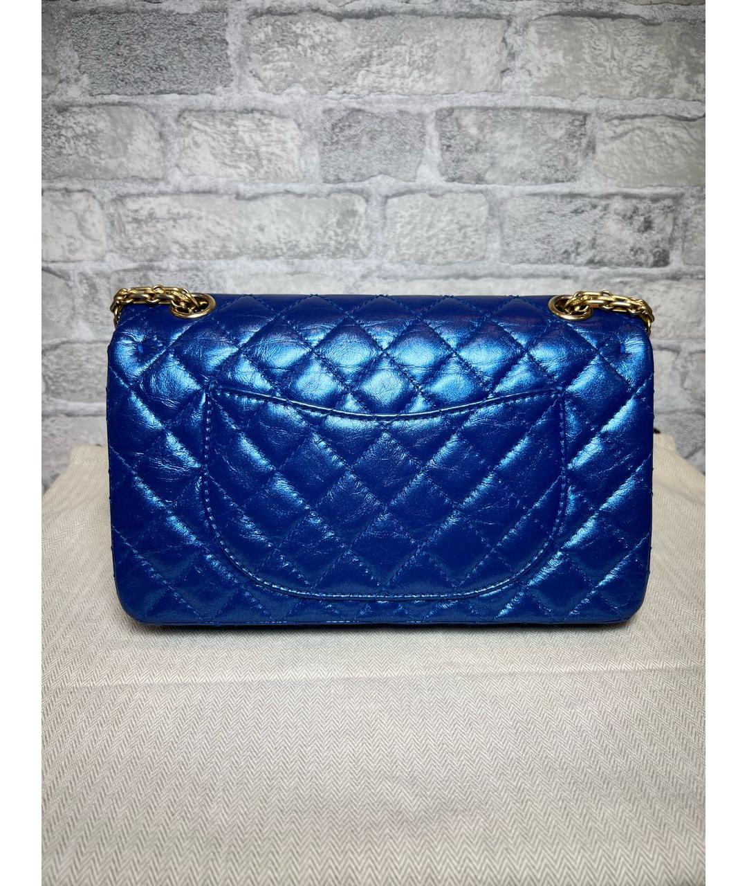 CHANEL Синяя кожаная сумка через плечо, фото 4